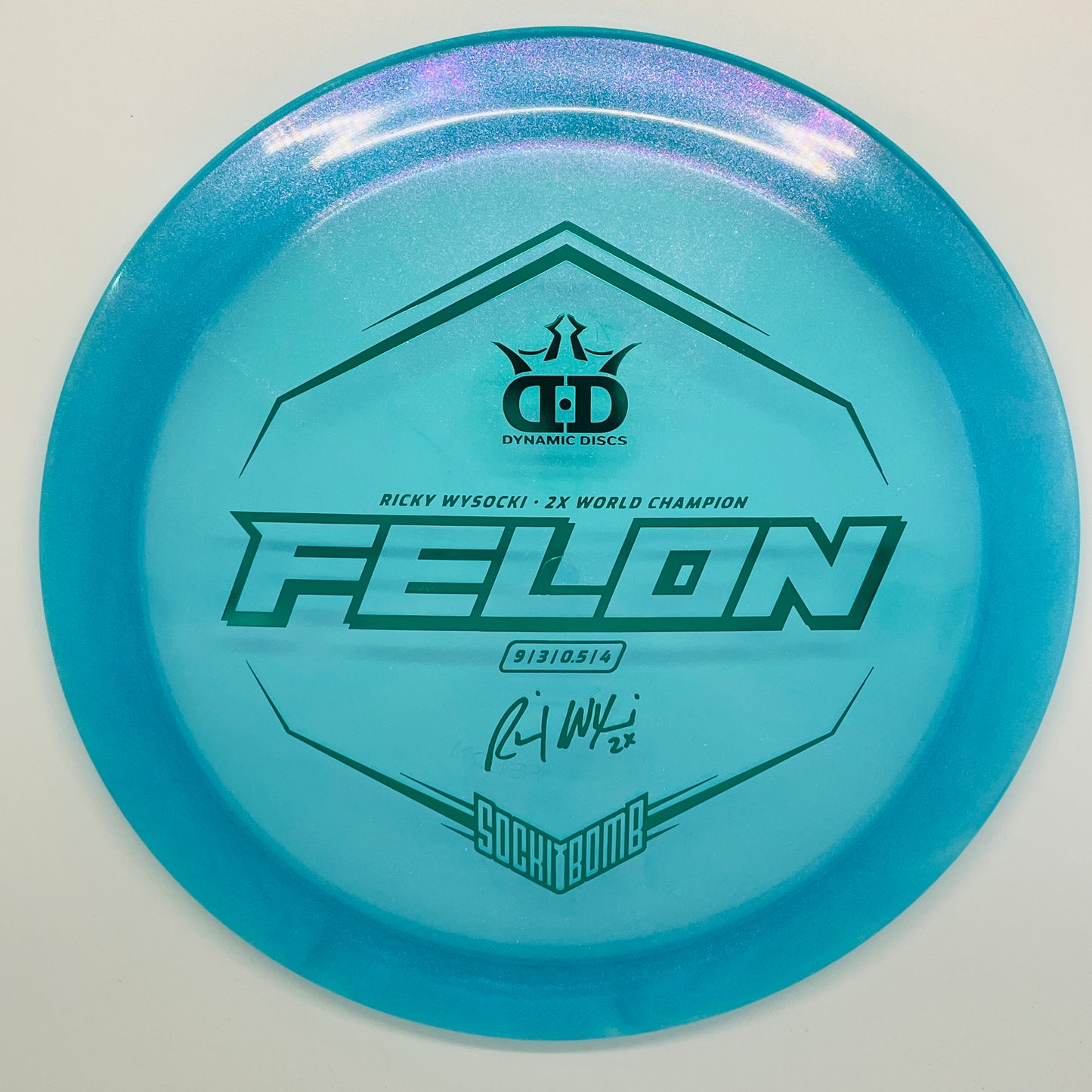 Dynamic Discs Felon Lucid Ice Glimmer Ricky Wysocki - Fairway Driver