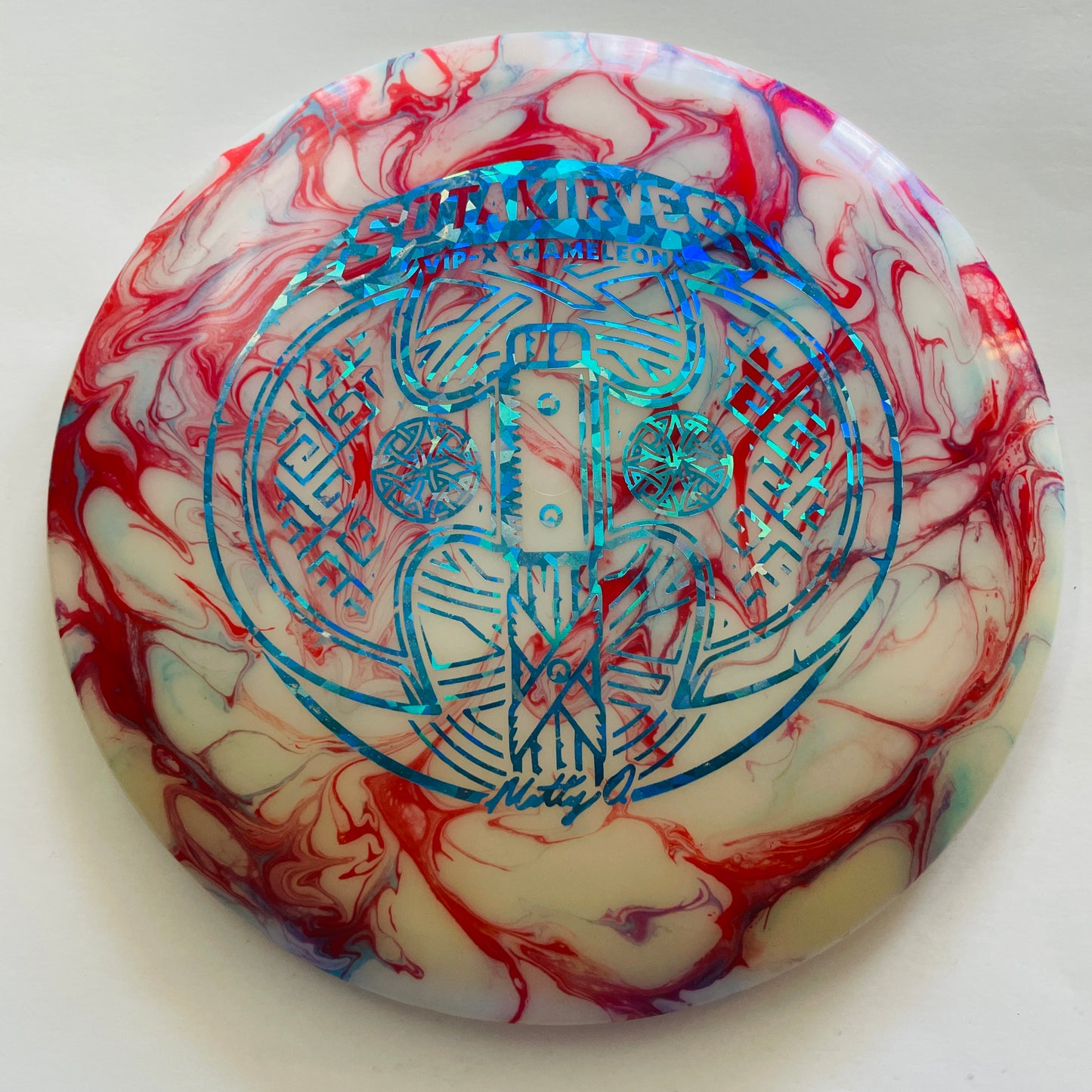 Custom Dyed Westside Discs Hatchet VIP-X Chameleon Matt Orum TS (Finnish Stamp) - Fairway Driver (1)