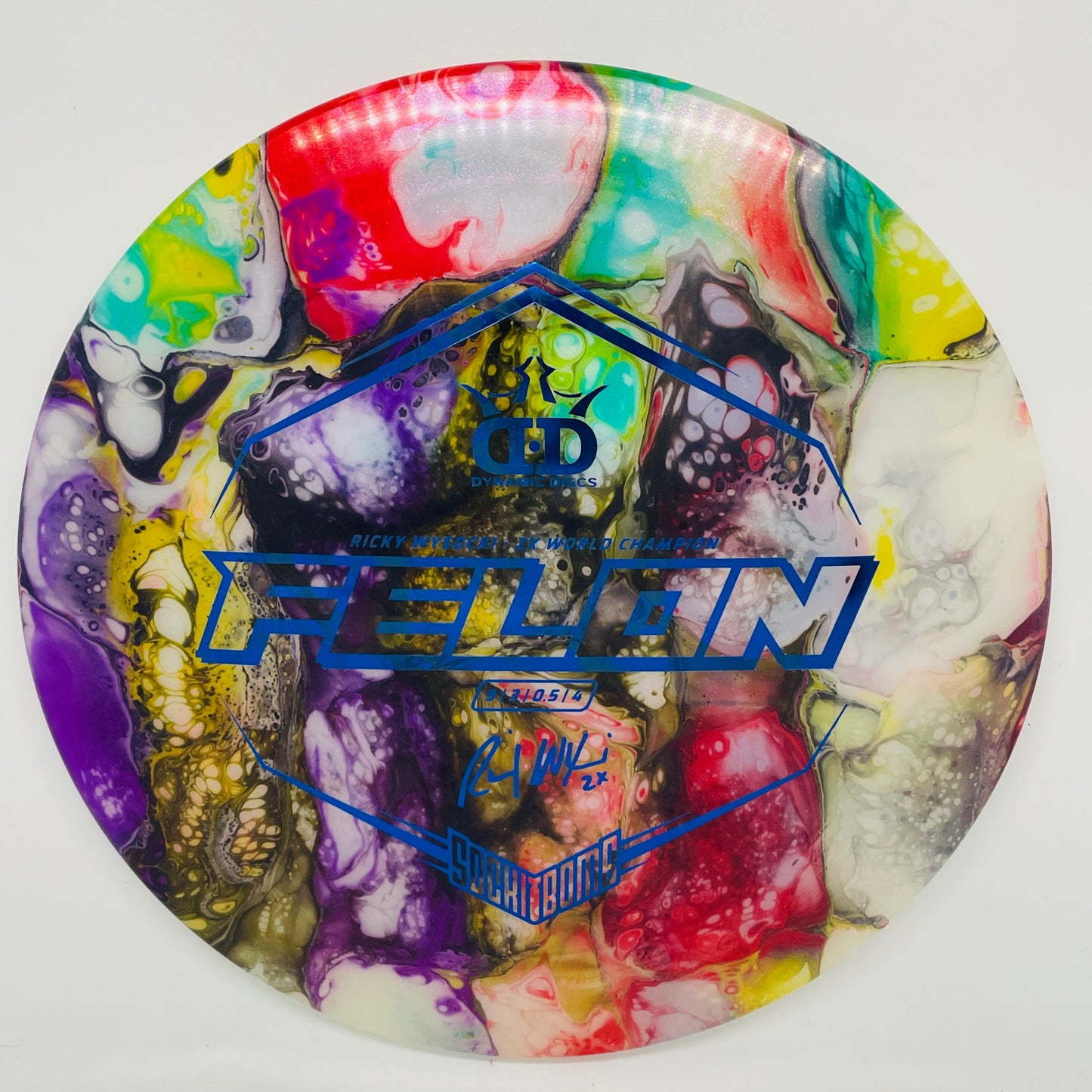 Custom Dyed Dynamic Discs Felon Lucid Ice Glimmer Ricky Wysocki - Fairway Driver